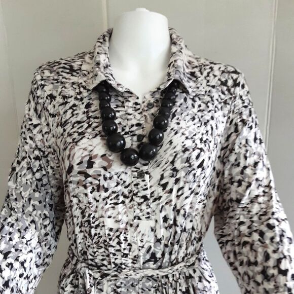 CAbi #822 ANIMAL PRINT JERSEY SHIRT DRESS SZ L (12) - Picture 4 of 9